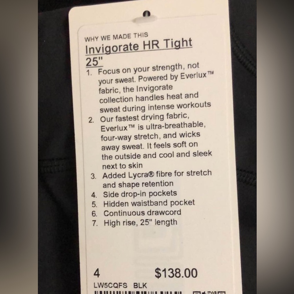 BRAND NEW Invigorate HR tight 25” Lululemon Leggings
